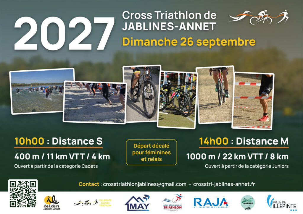 Affiche du Cross Triathlon de Jablines-Annet 2027, dimanche 26 septembre